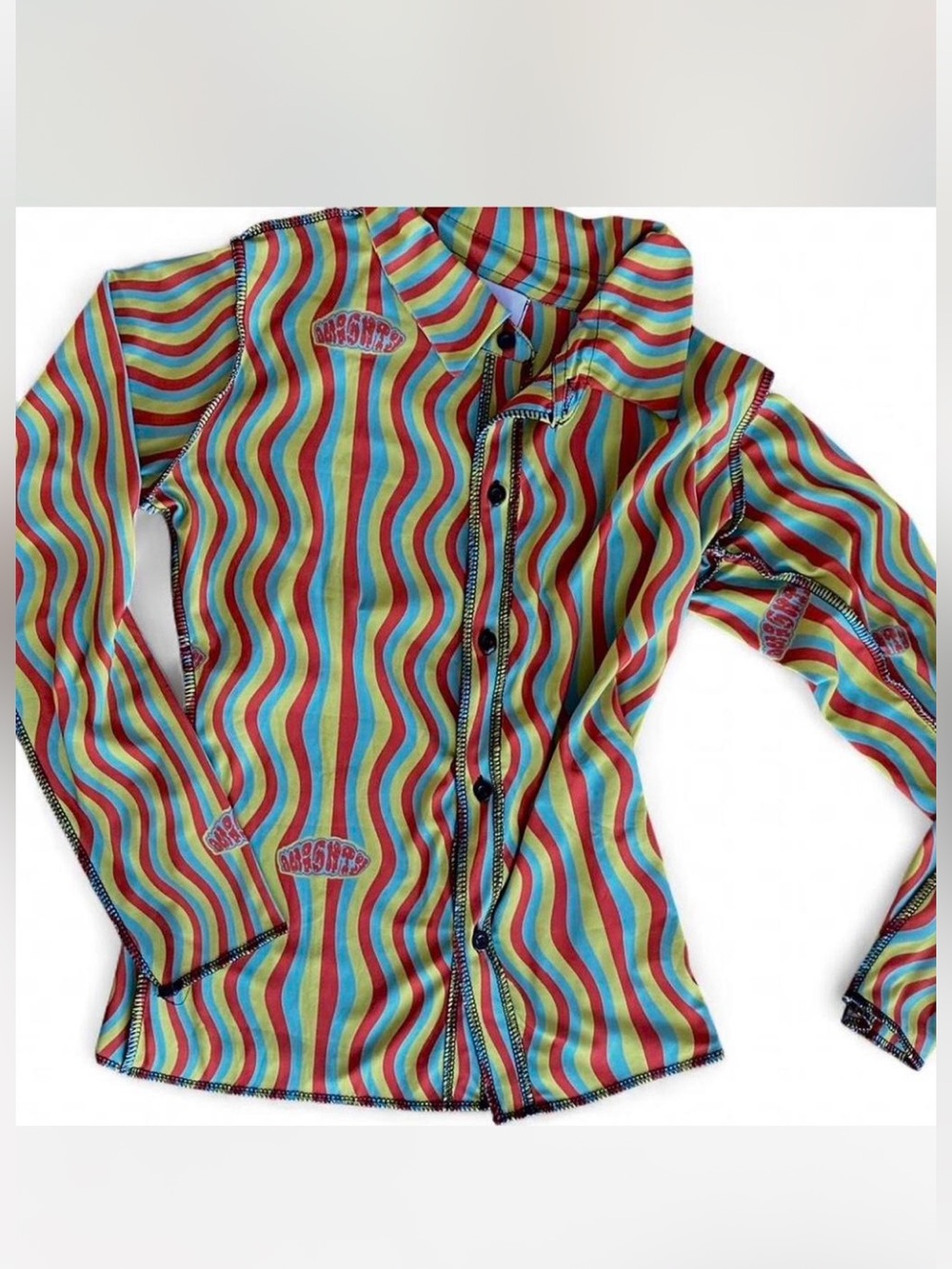 O-MIGHTY *rare pattern* long sleeve button up shirt jacket